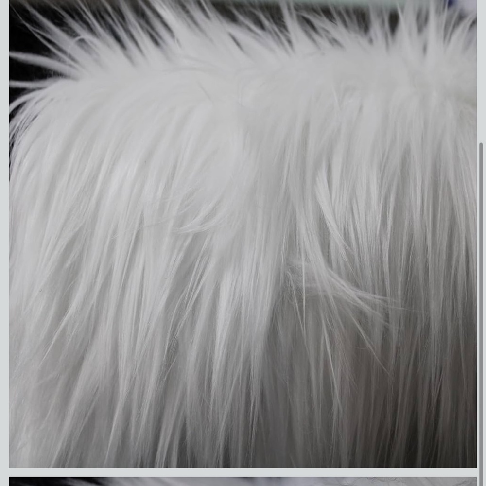5 Yards white faux fur material 60” W